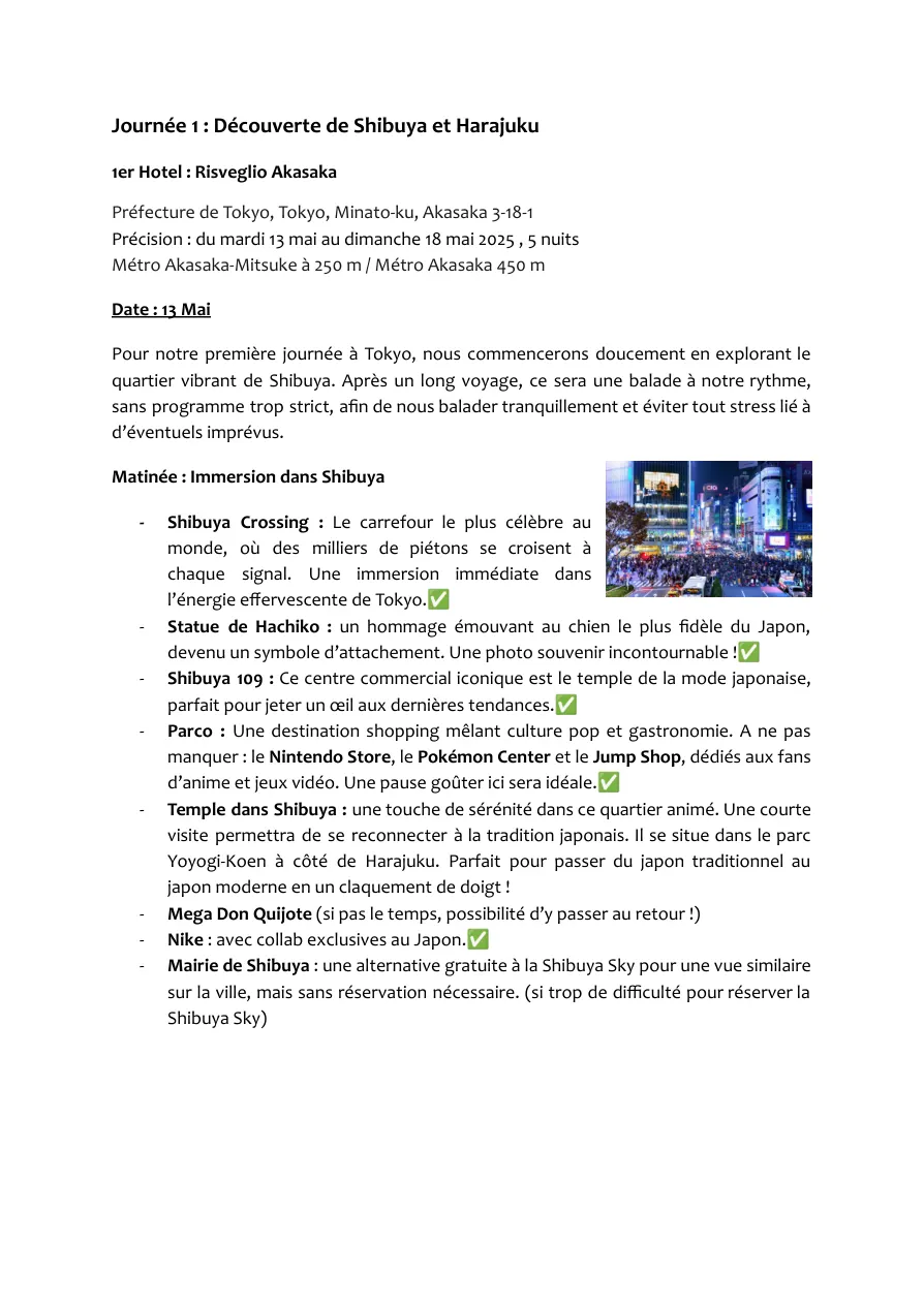 Page de la journée 1 du carnet PDF